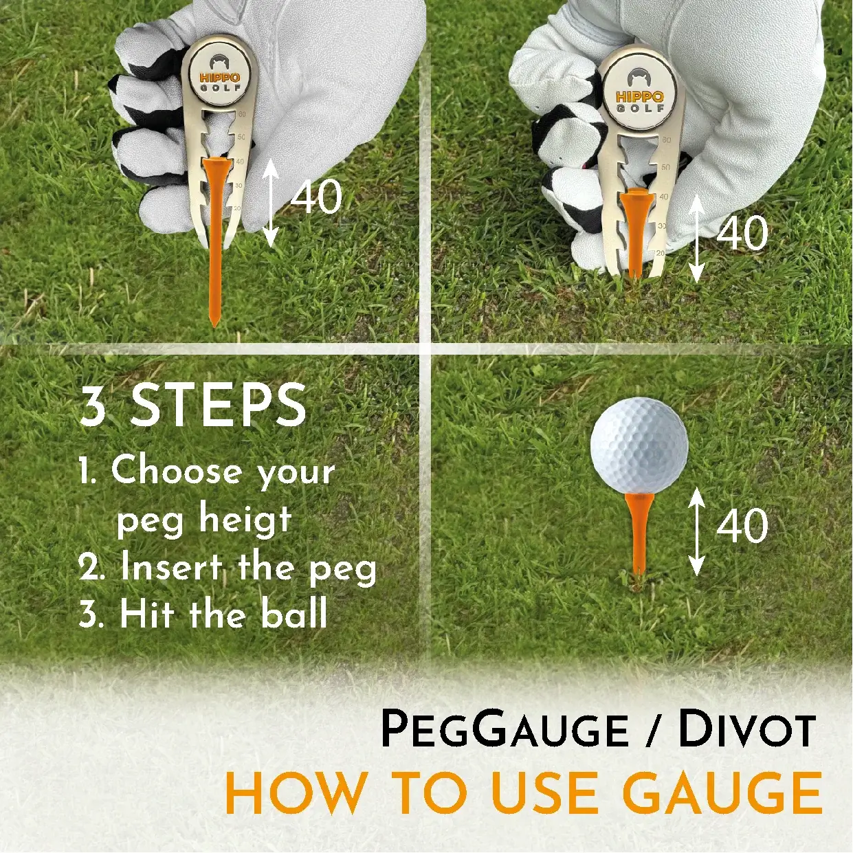 How to use the PegGauge tee height gauge in three simple steps – Hippo Golf 8105-06