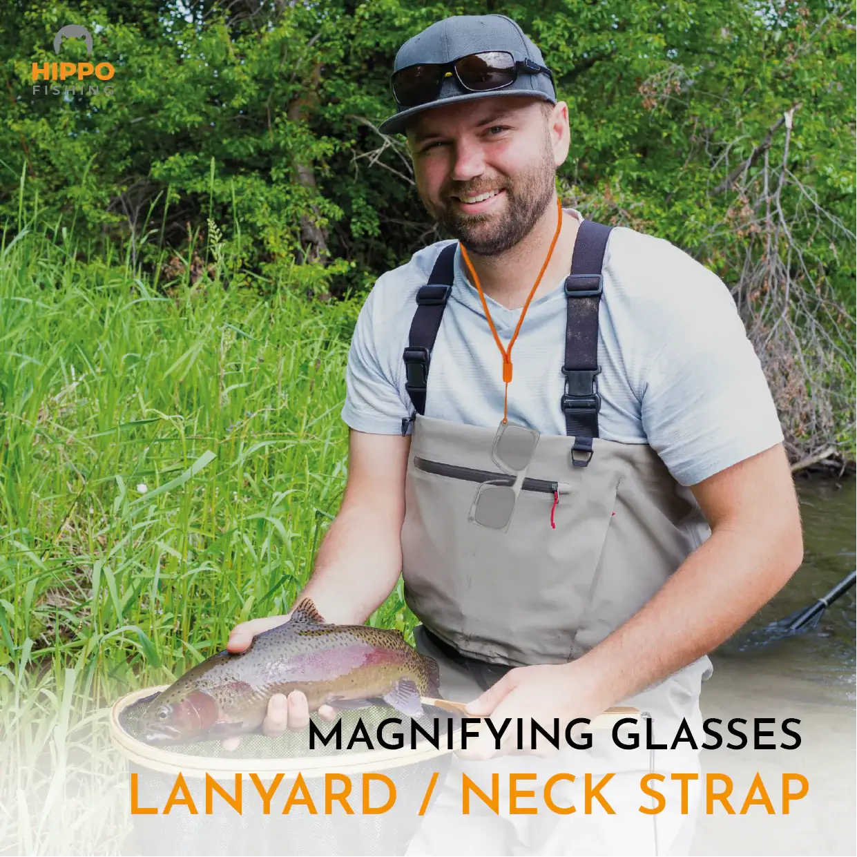 Fly Fishing Magnifier Grey Lanyard