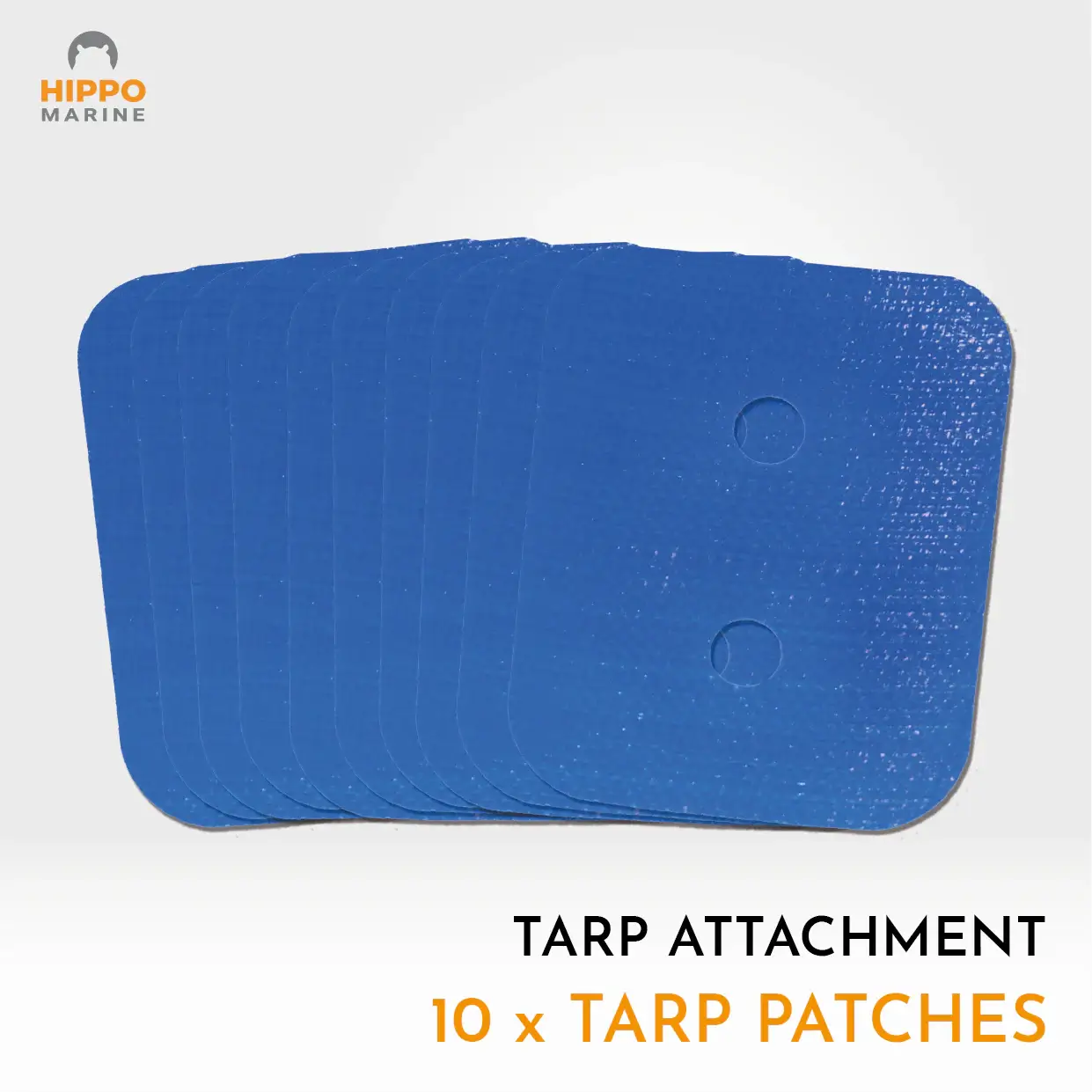 10 adhesive tarp attachment point patches with dual holes for tie-down installation